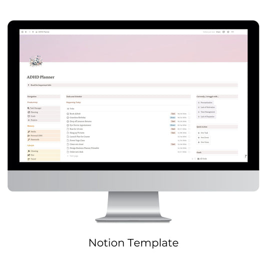ADHD Planner Template For Notion