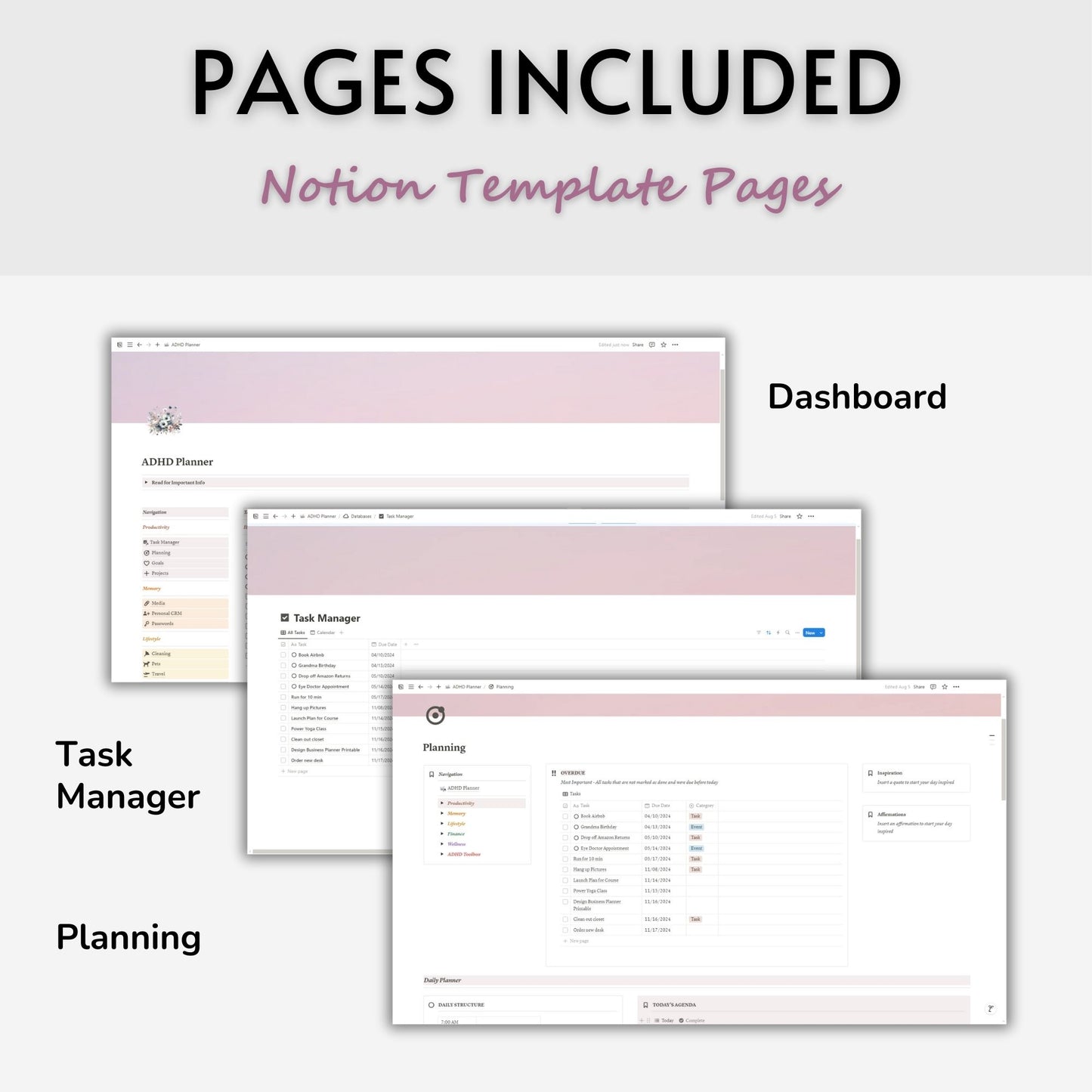 ADHD Planner Template For Notion