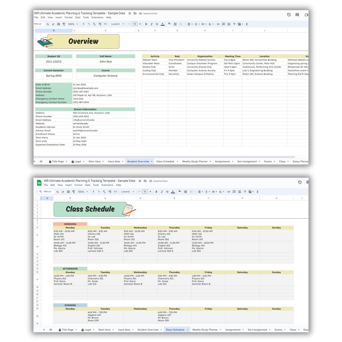 Ultimate Academic Planning and Tracking Template