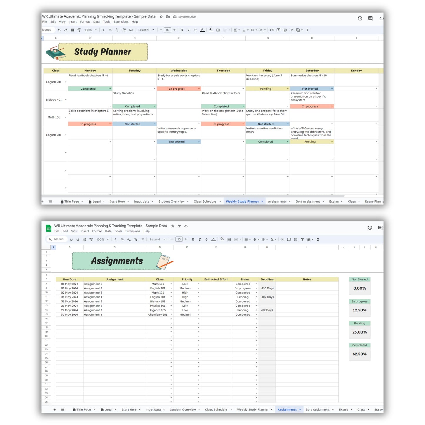 Ultimate Academic Planning and Tracking Template