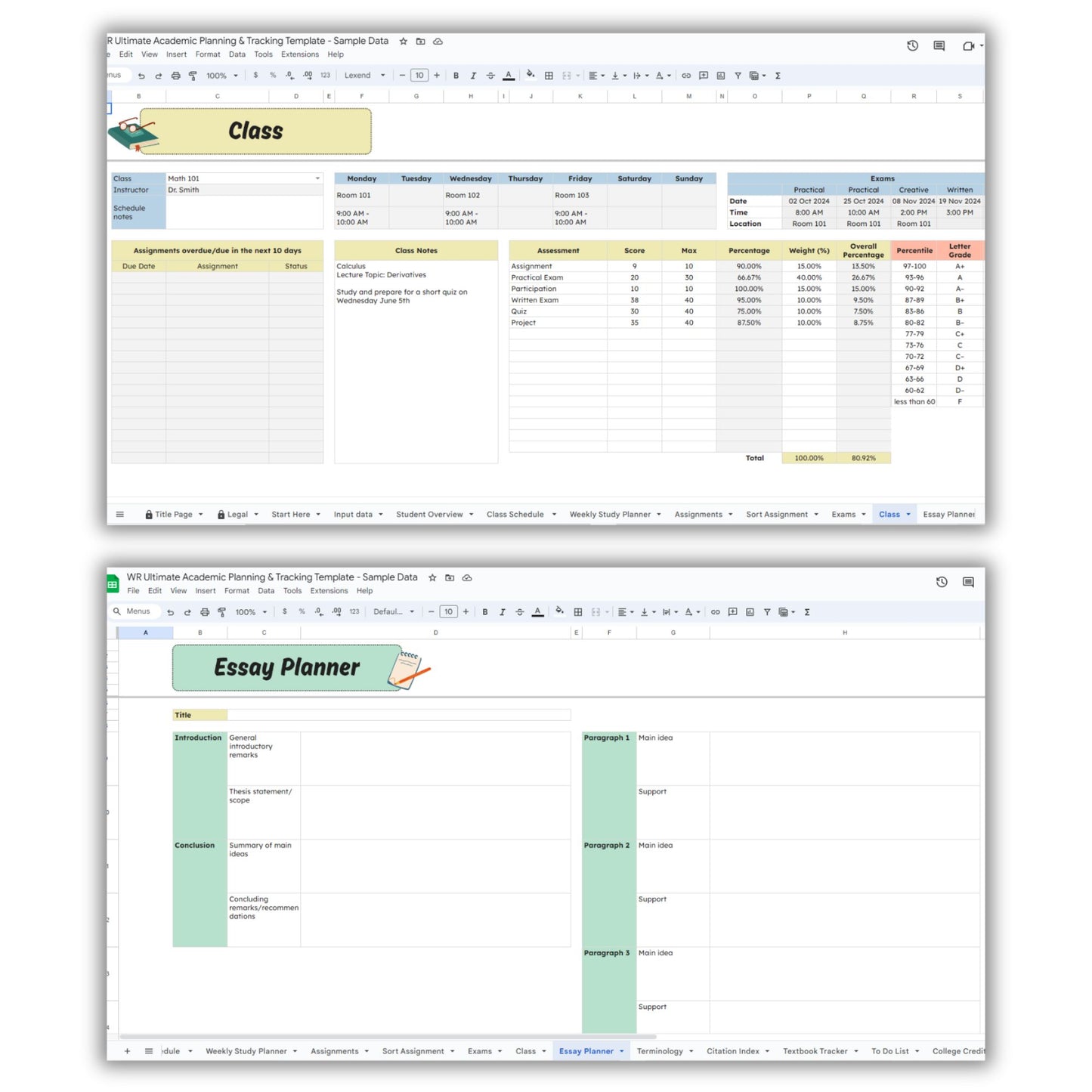 Ultimate Academic Planning and Tracking Template