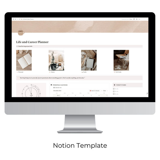 Life and Career Planner Template For Notion