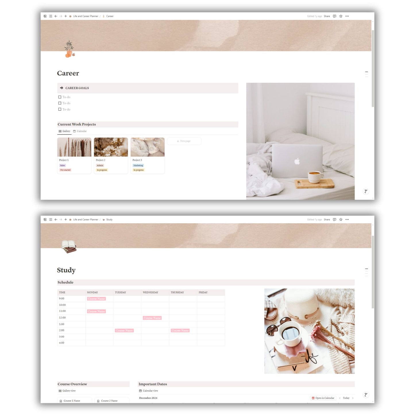 Life and Career Planner Template For Notion