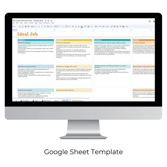 Career Planning Spreadsheet Template