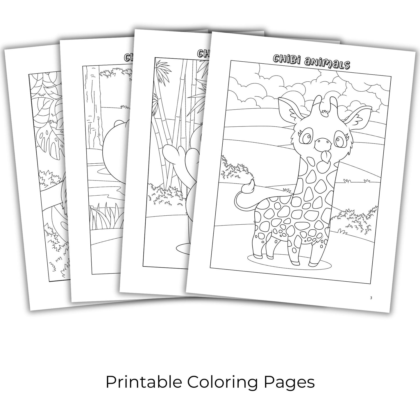 Chibi Animals Coloring Book