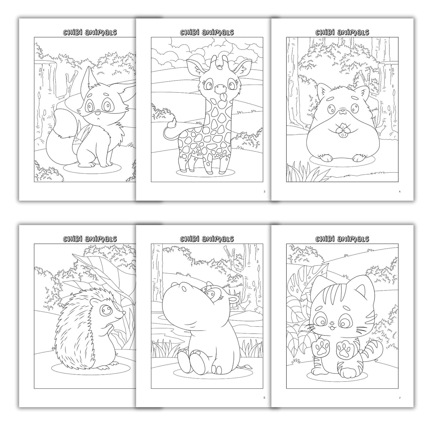 Chibi Animals Coloring Book