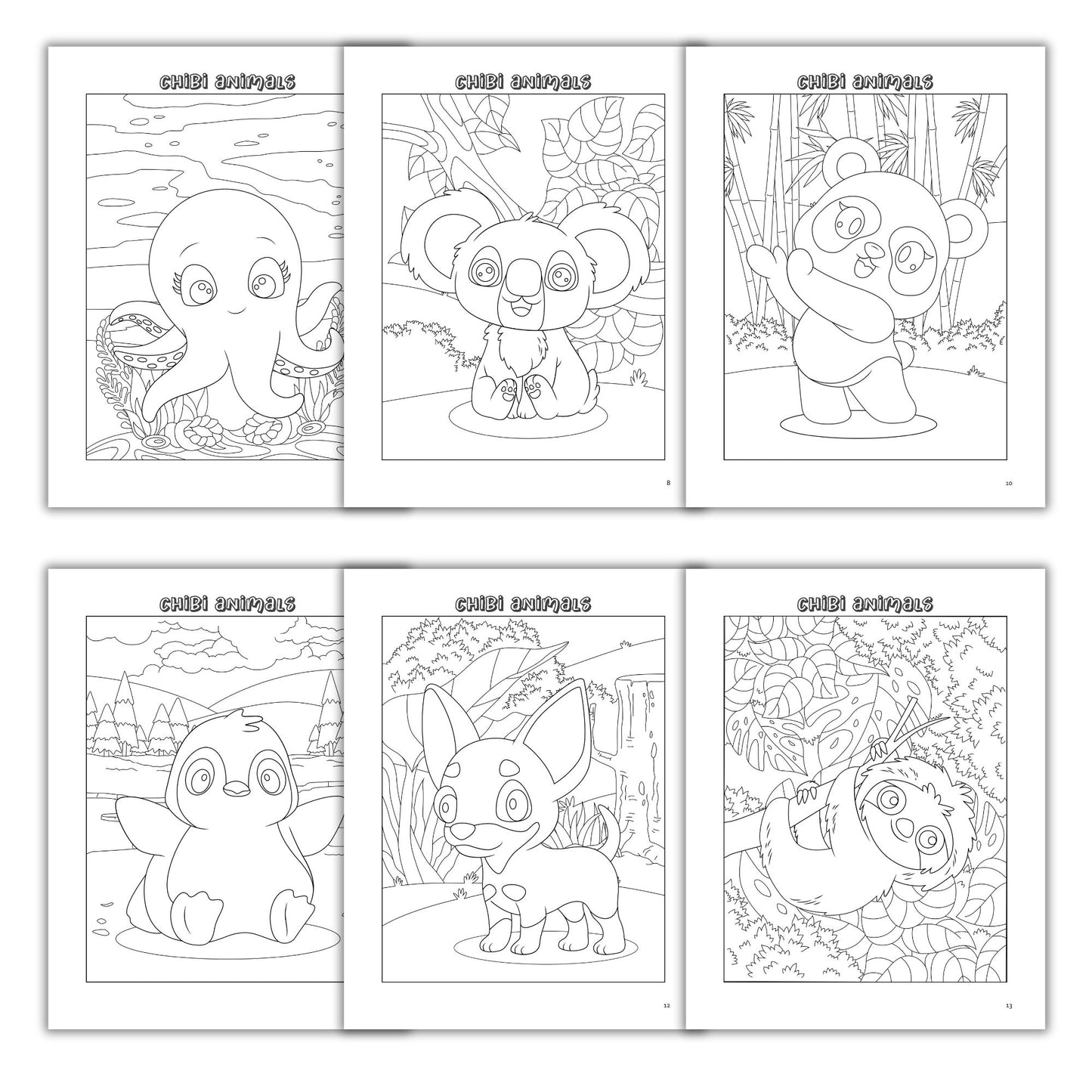 Chibi Animals Coloring Book
