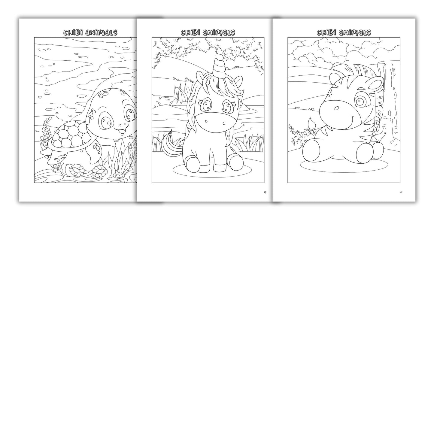 Chibi Animals Coloring Book