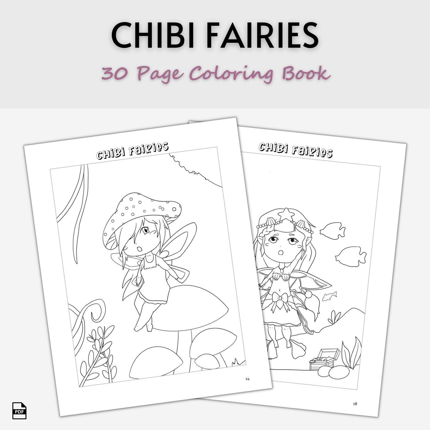 Chibi Coloring Book Bundle