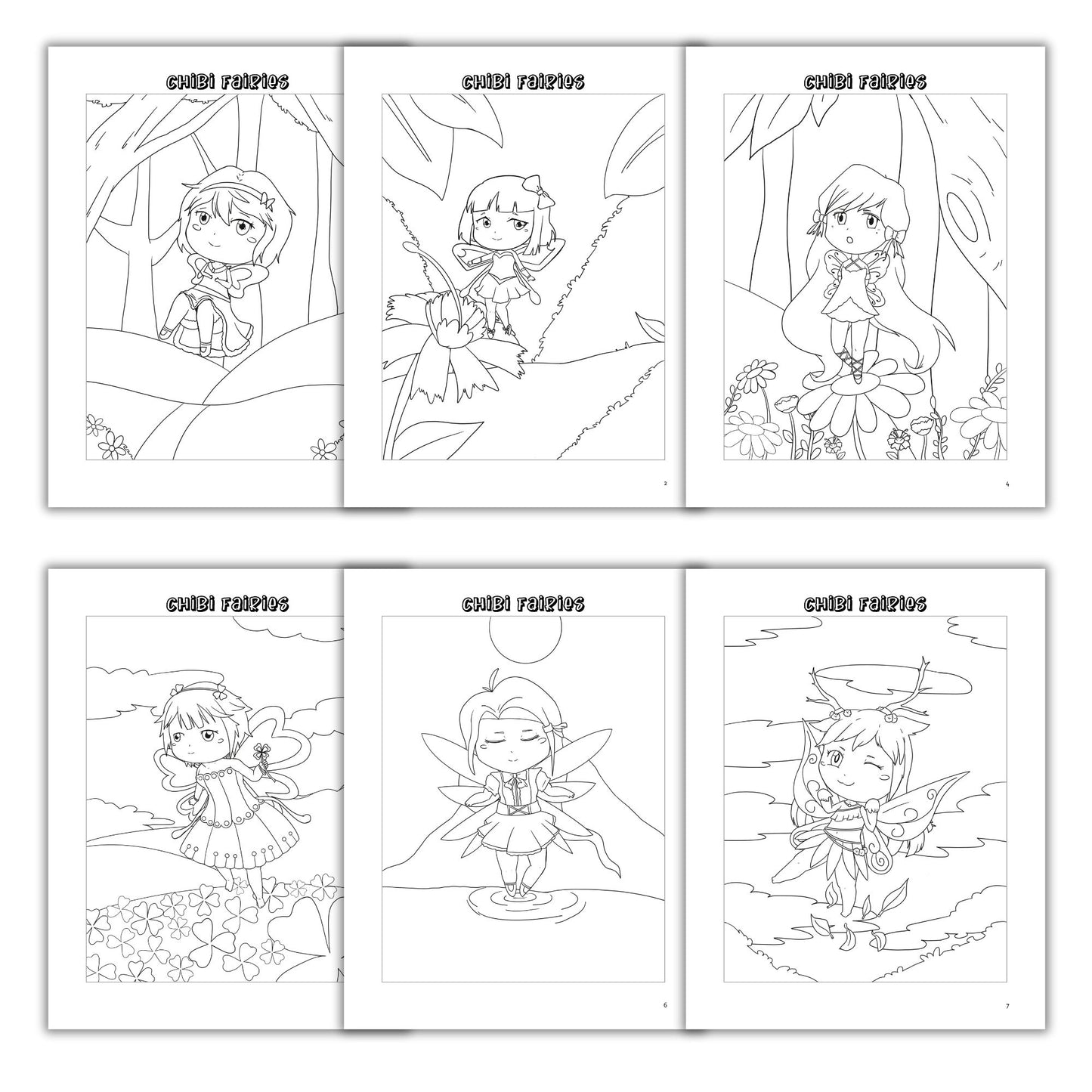 Chibi Fairies Coloring Book