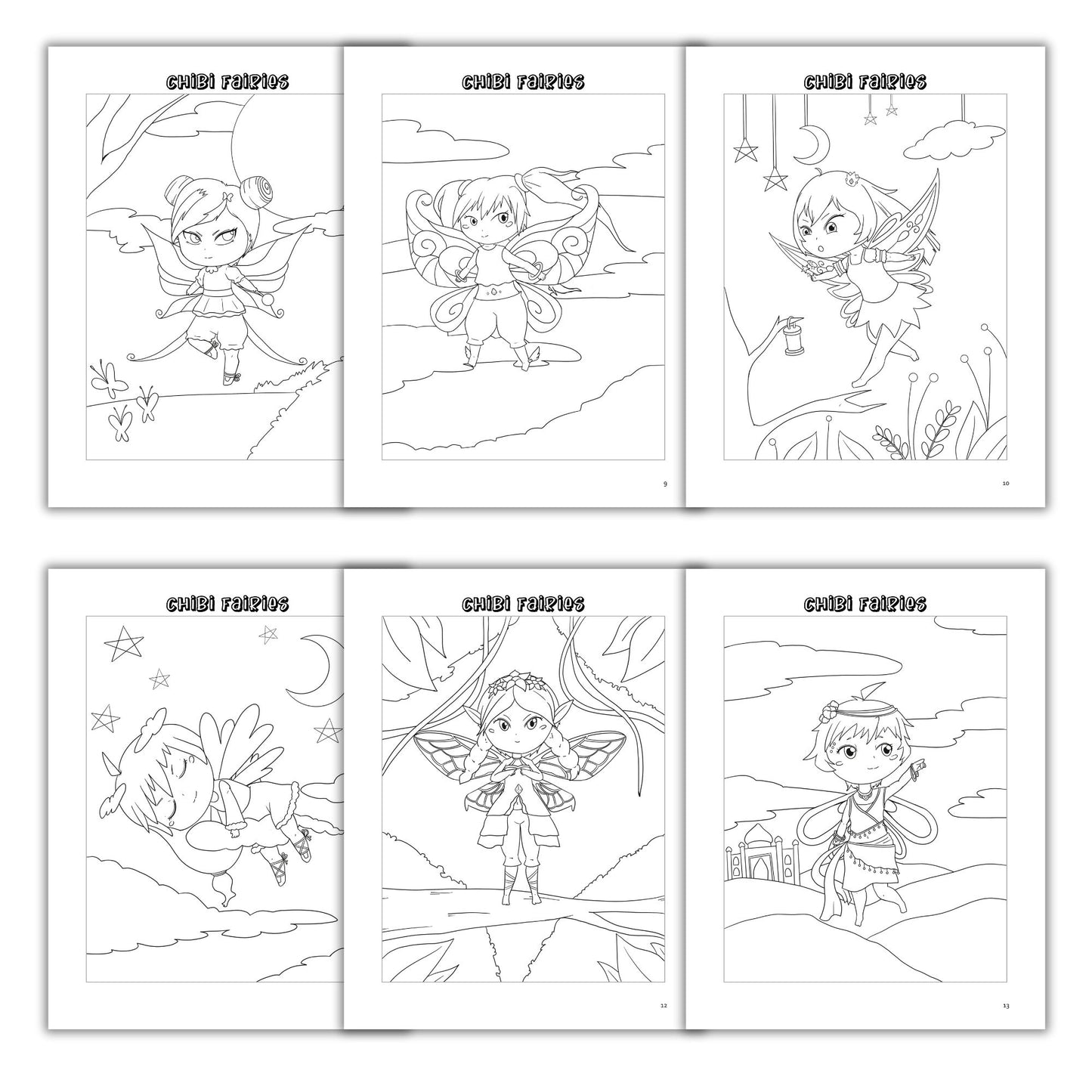 Chibi Fairies Coloring Book