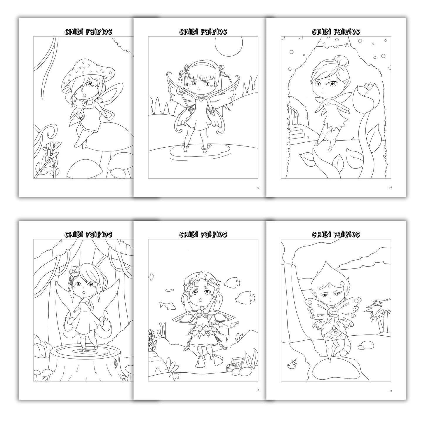 Chibi Fairies Coloring Book