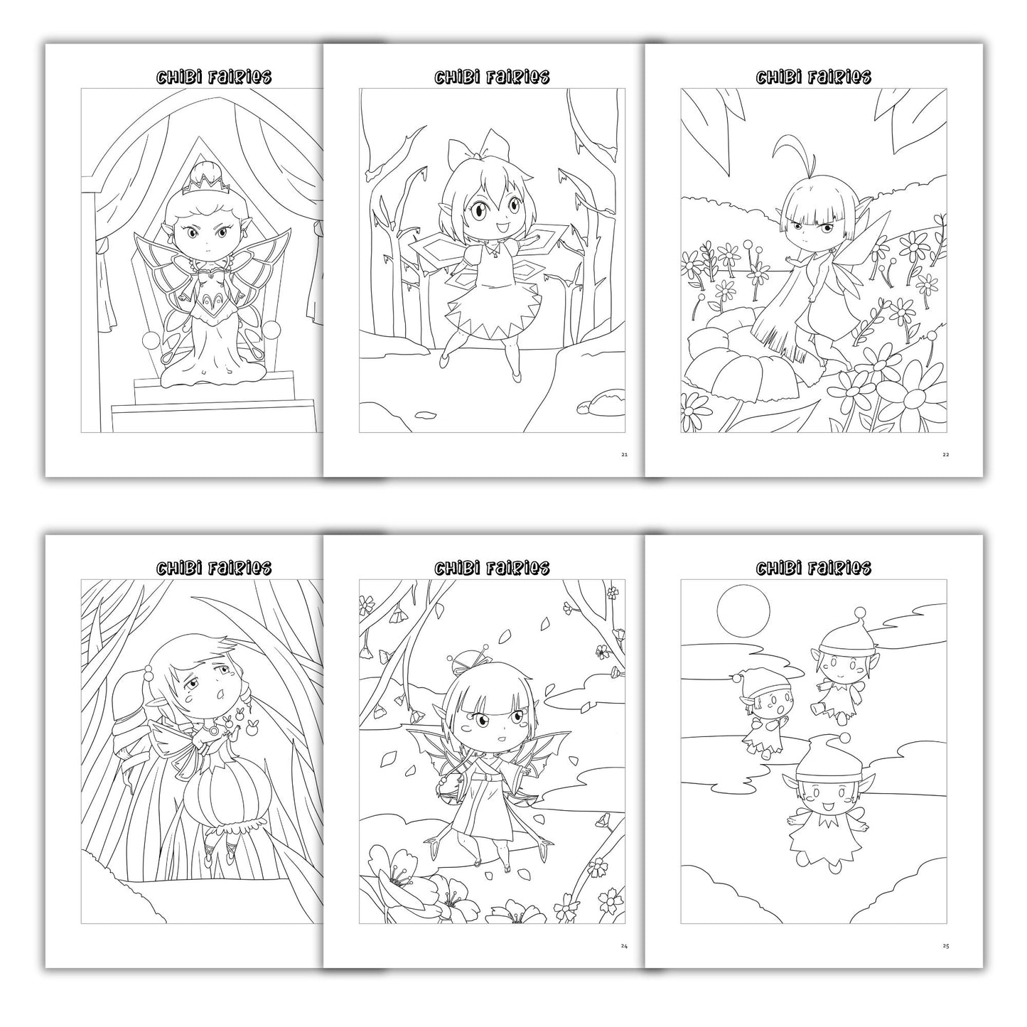 Chibi Fairies Coloring Book