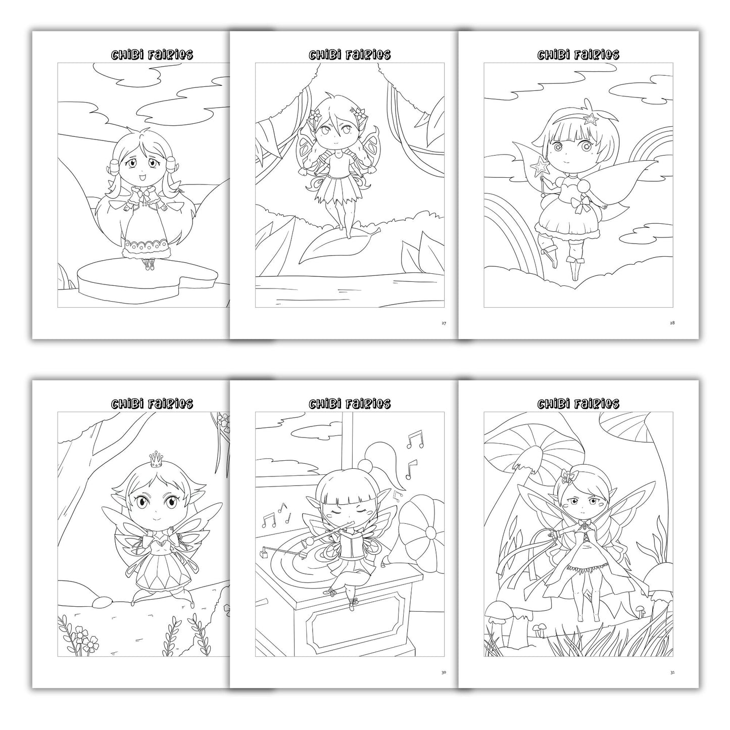 Chibi Fairies Coloring Book