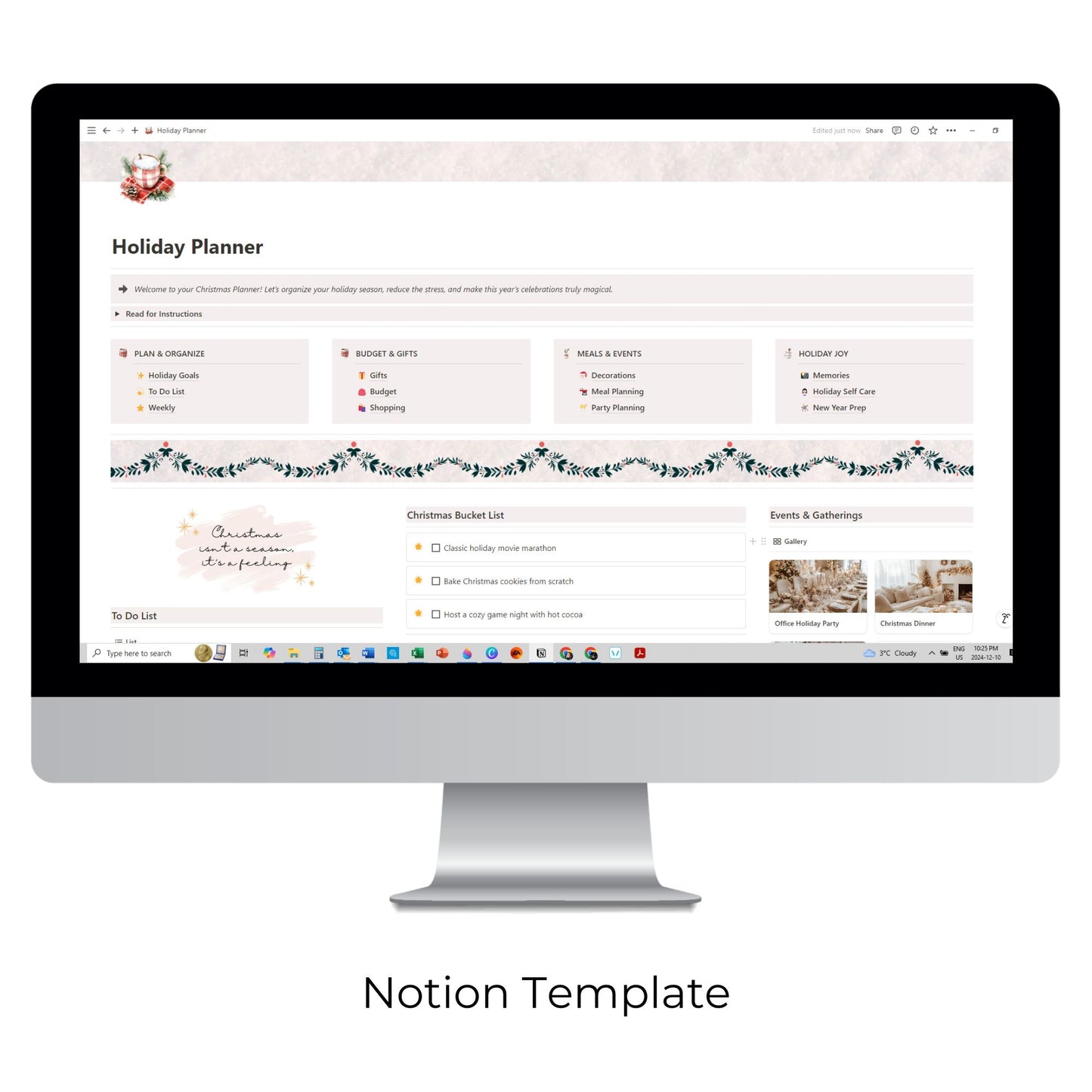 Holiday Planner Template for Notion