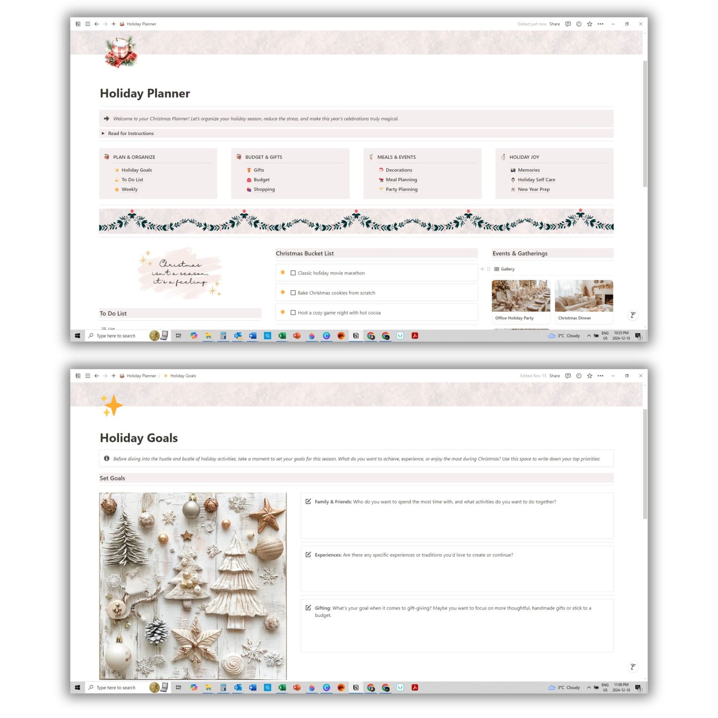 Holiday Planner Template for Notion