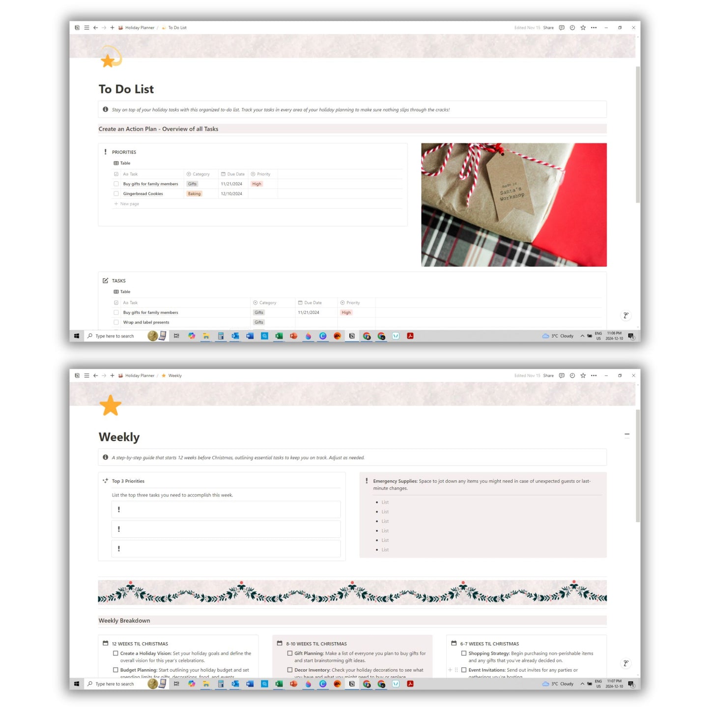 Holiday Planner Template for Notion