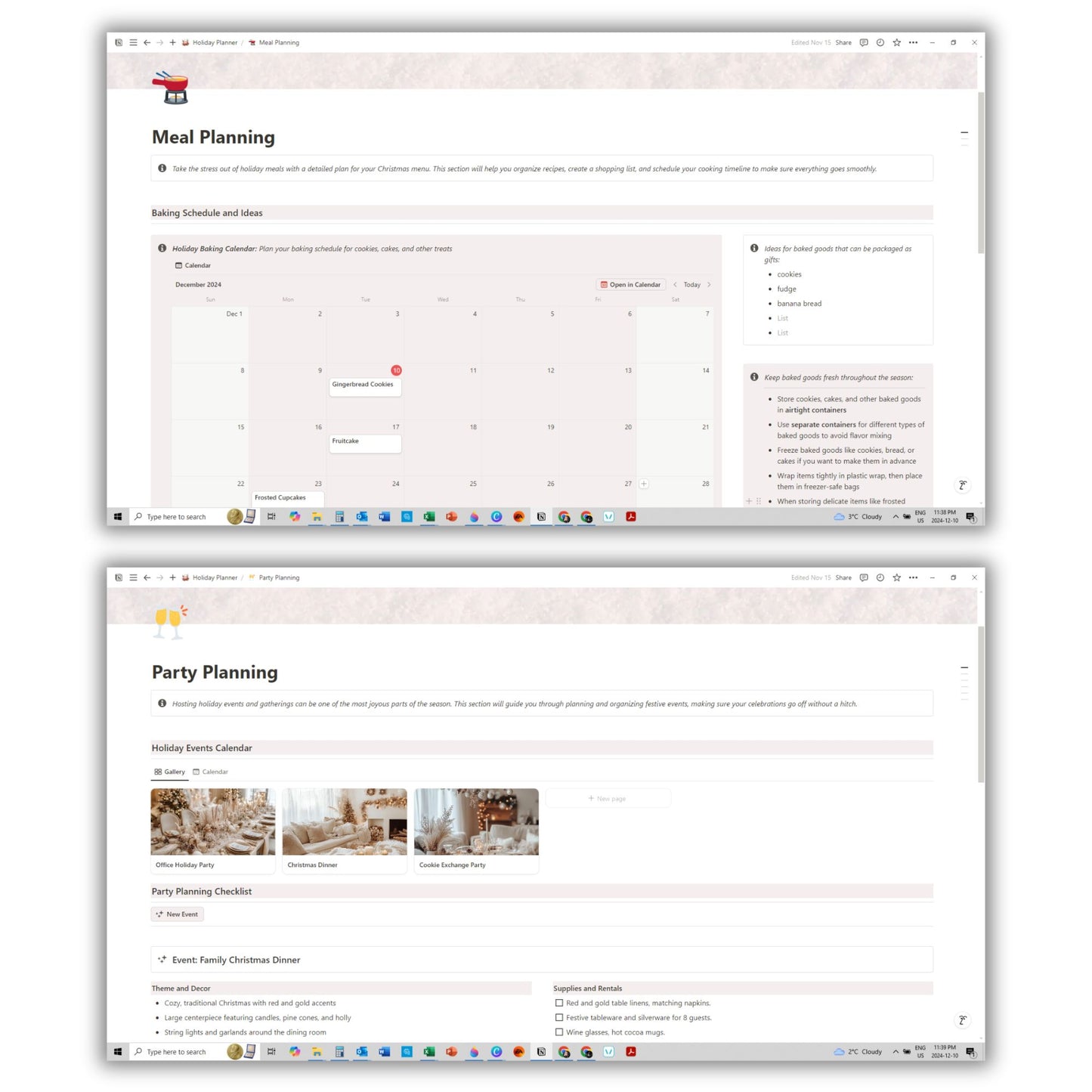 Holiday Planner Template for Notion