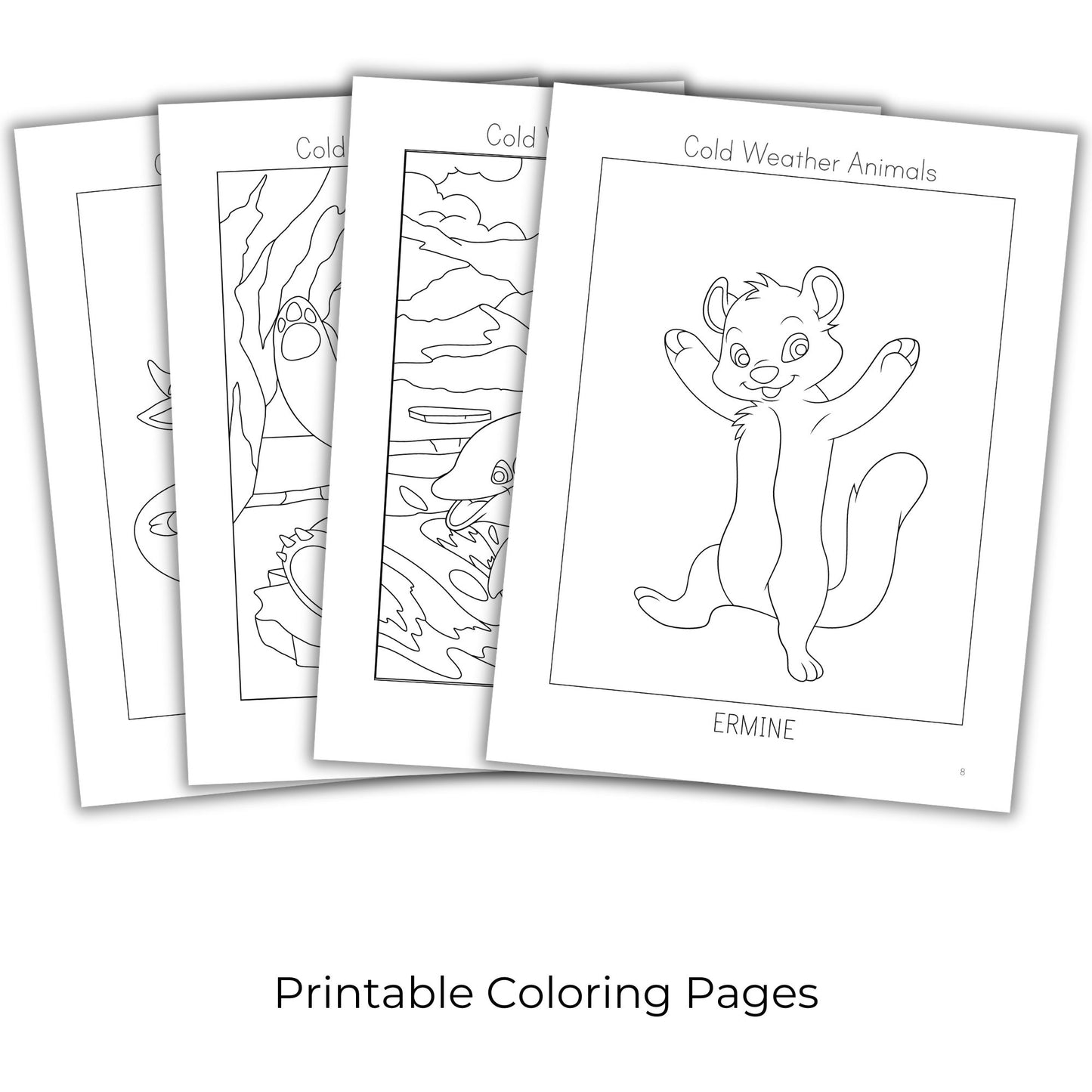 Cold Weather Animals Coloring Books