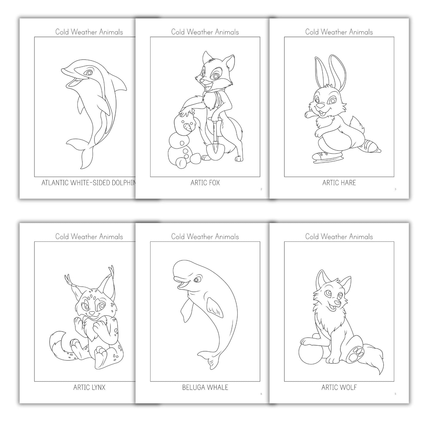 Cold Weather Animals Coloring Books