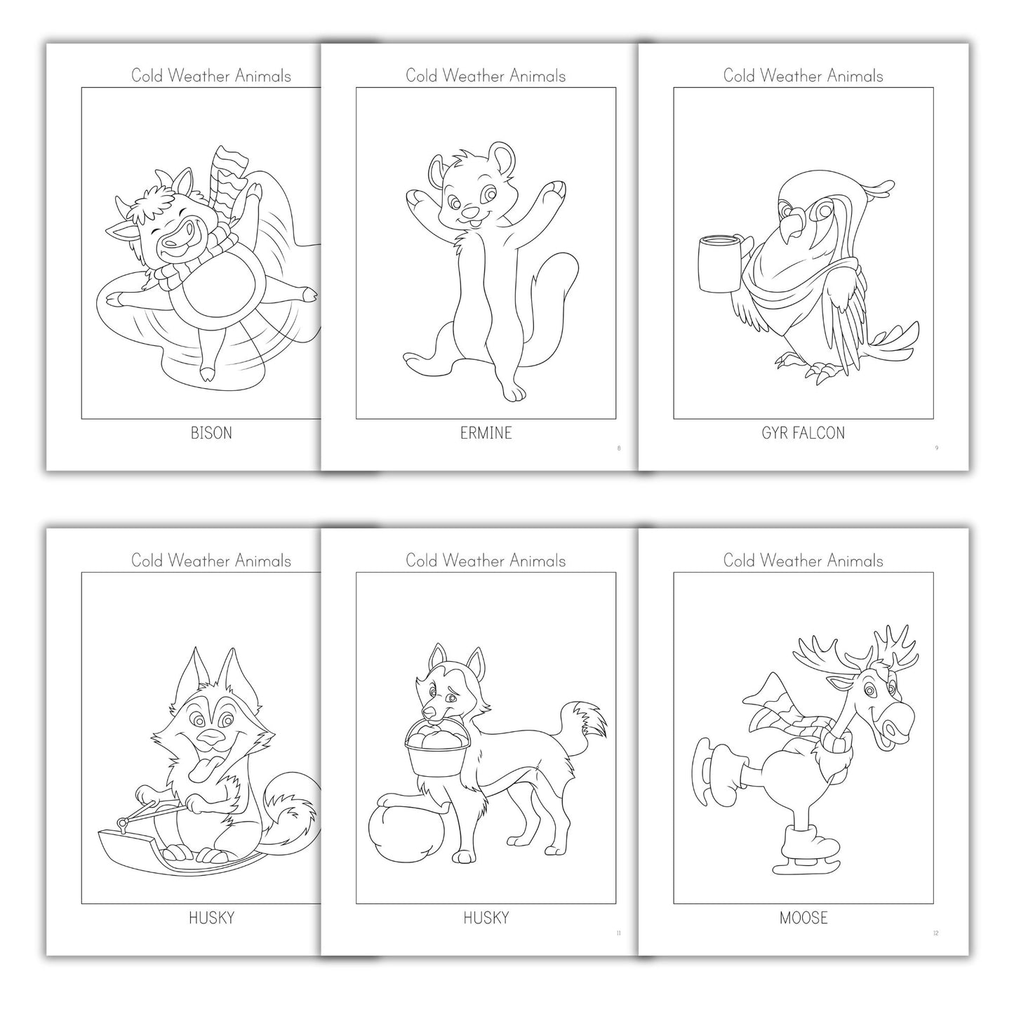 Cold Weather Animals Coloring Books
