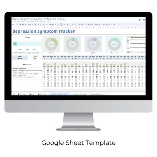 Depression Tracker Spreadsheet Template