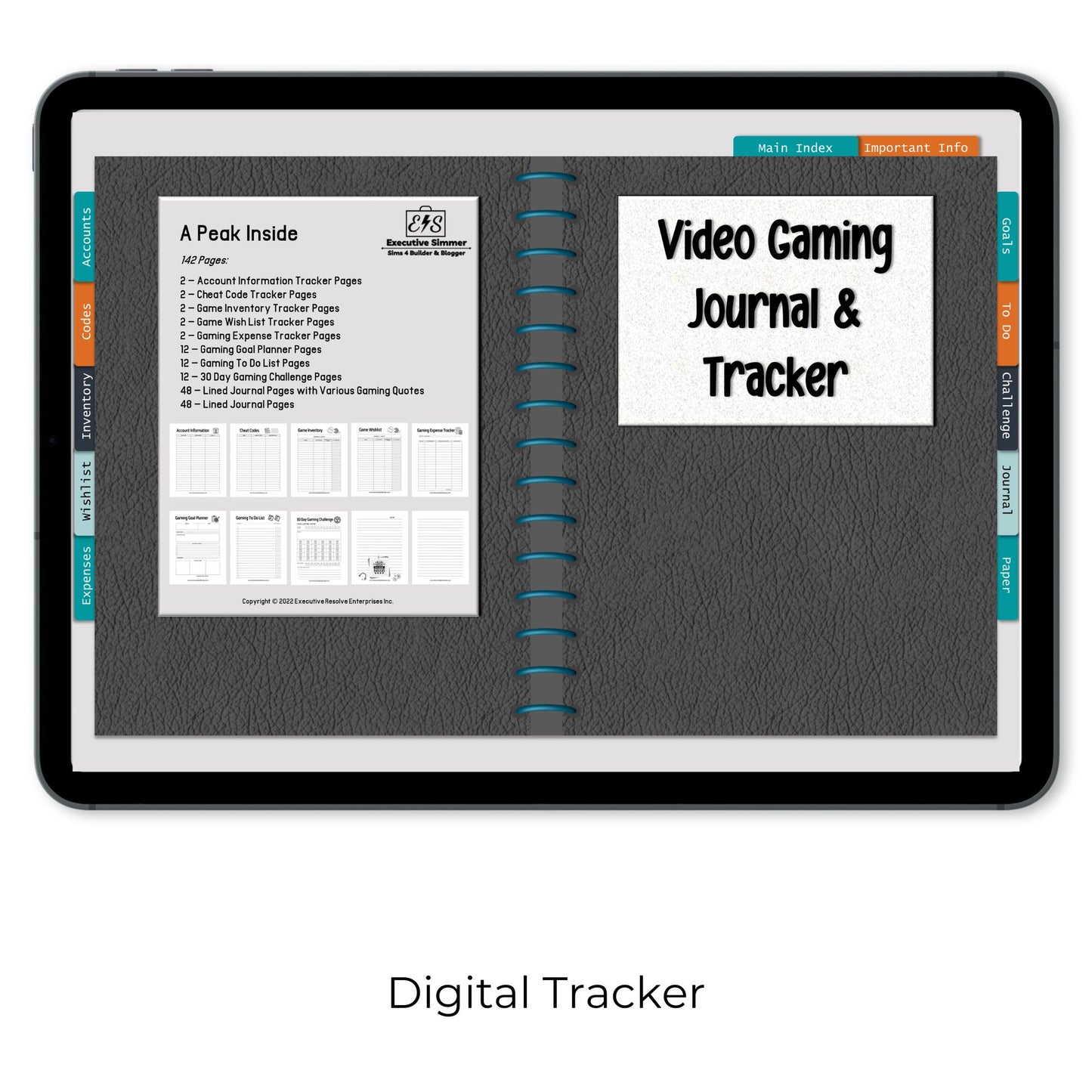 Gaming Journal and Tracker - Digital