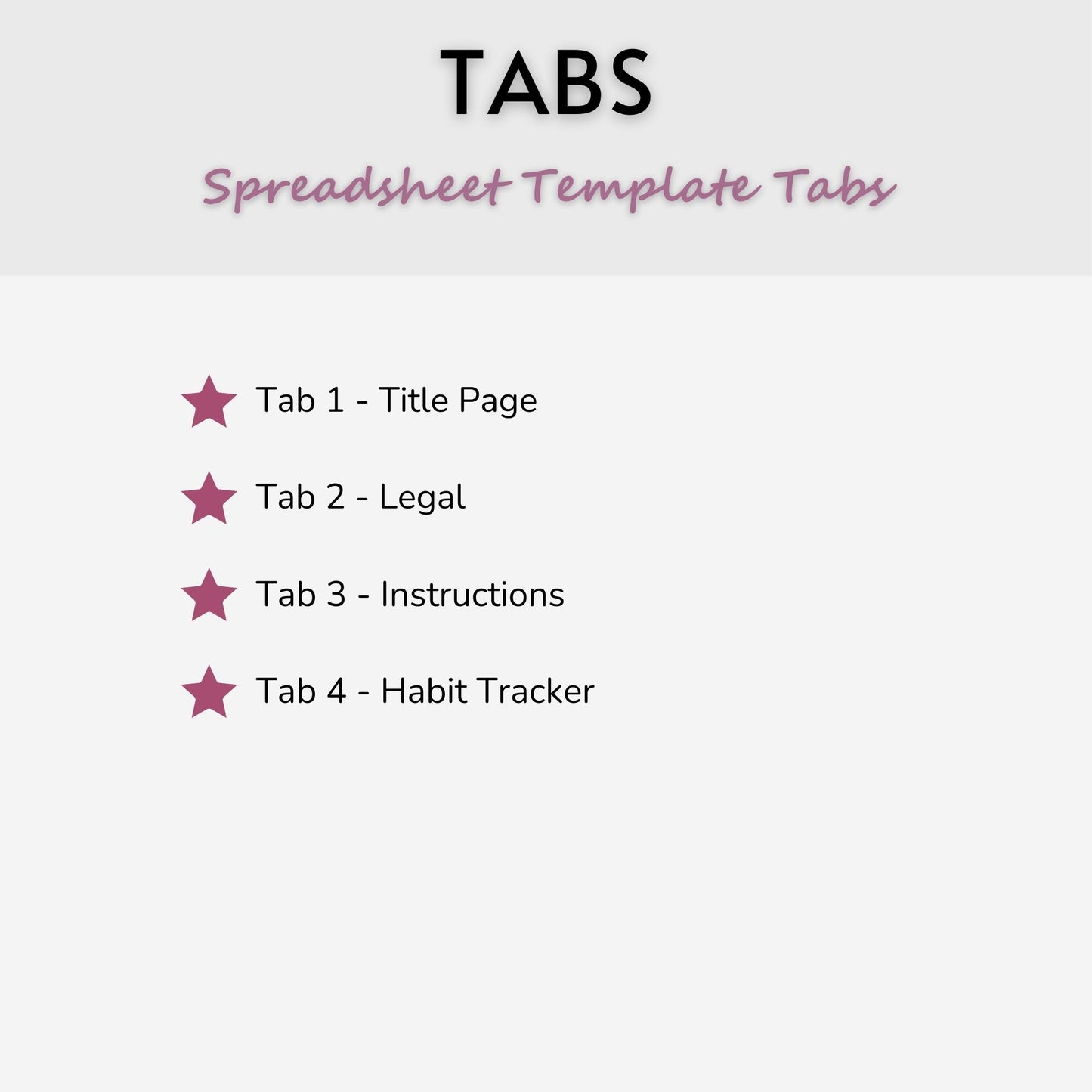 Habit Tracker Spreadsheet Template