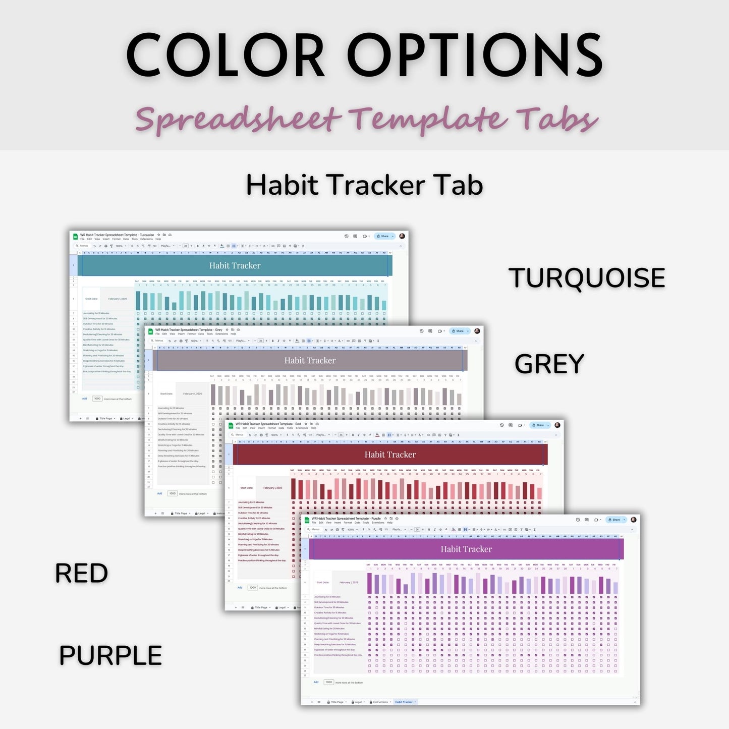 Habit Tracker Spreadsheet Template