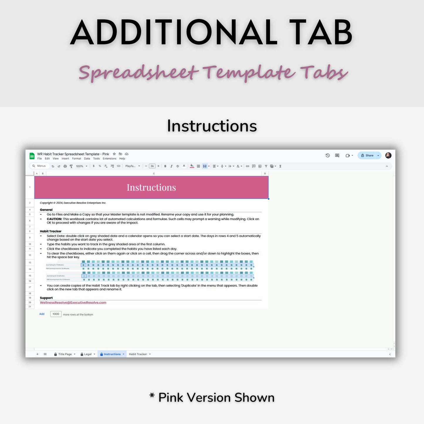 Habit Tracker Spreadsheet Template