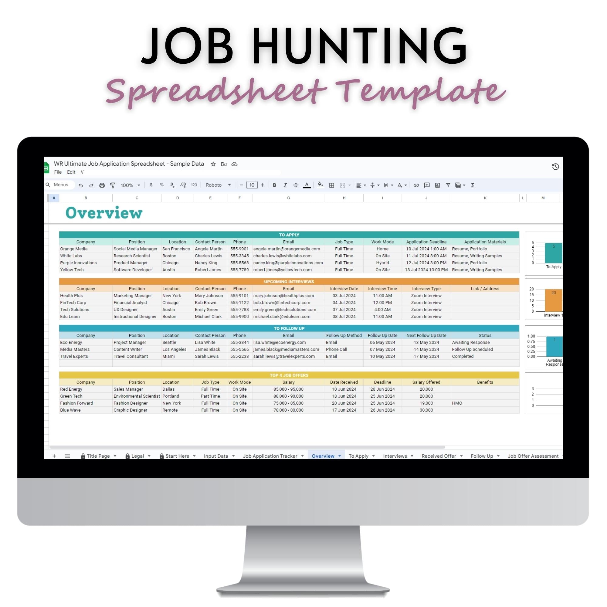 Ultimate Job Application Spreadsheet Template Wellness Resolve