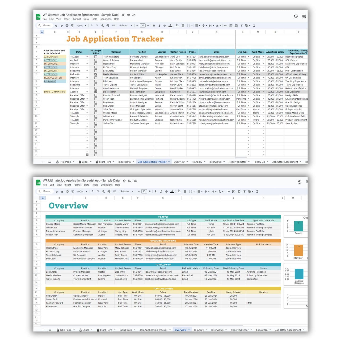 Ultimate Job Application Spreadsheet Template