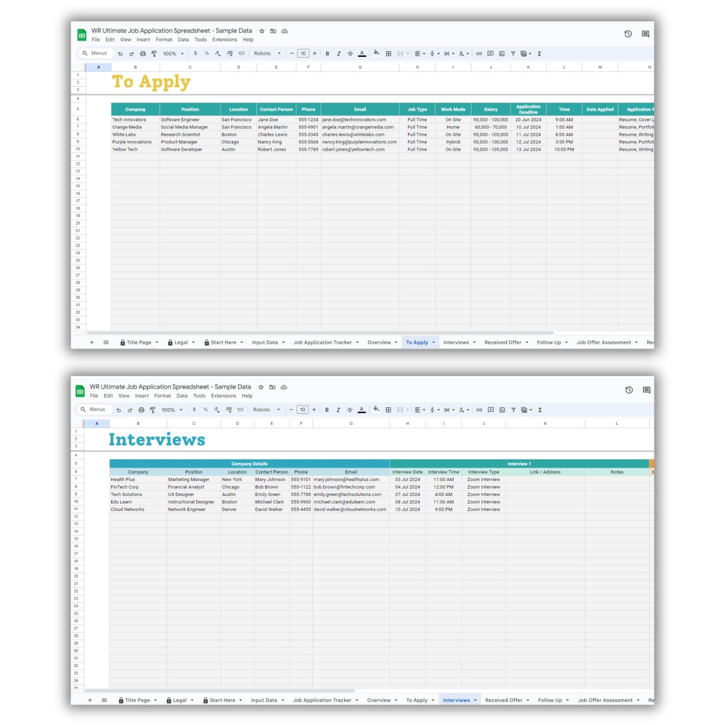 Ultimate Job Application Spreadsheet Template