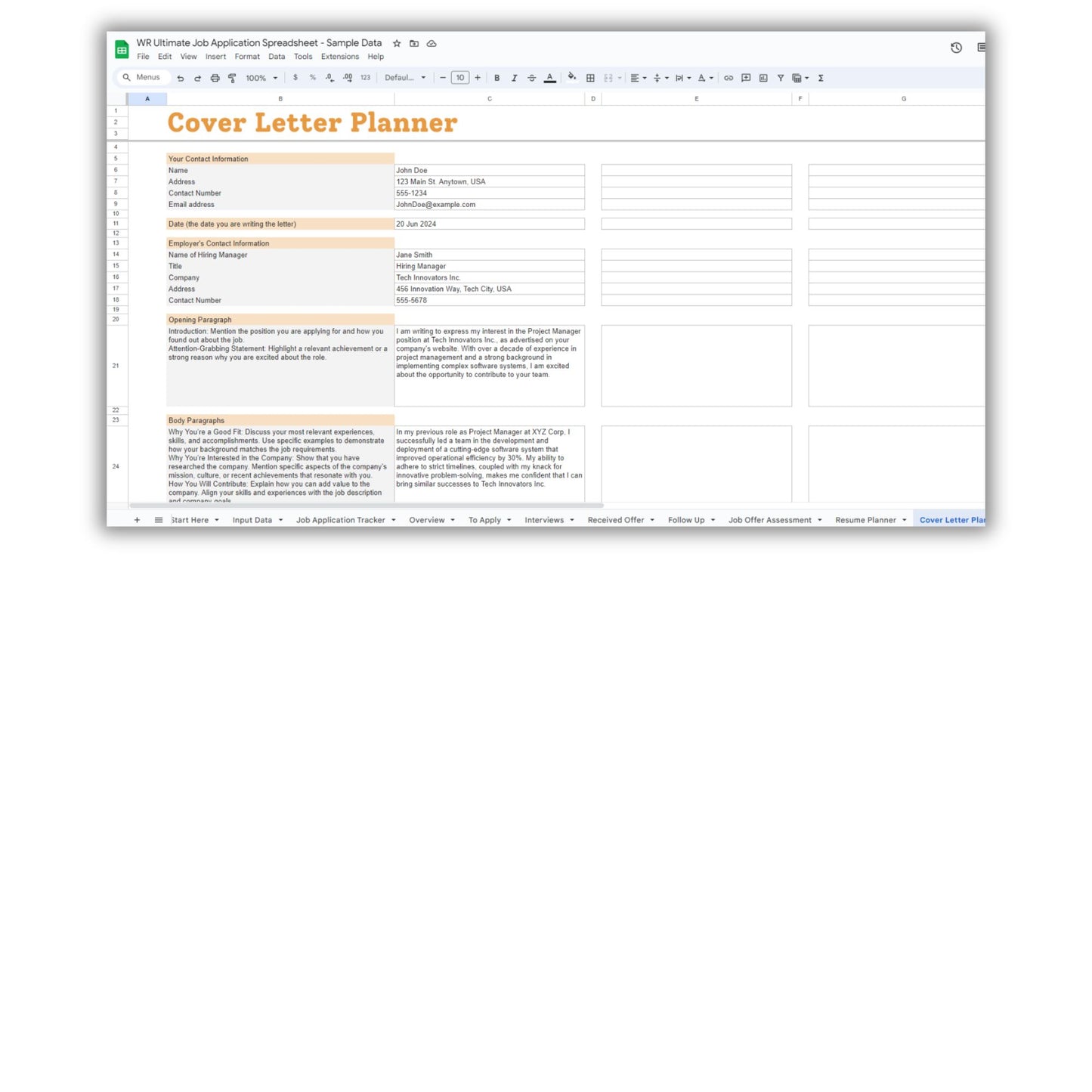 Ultimate Job Application Spreadsheet Template