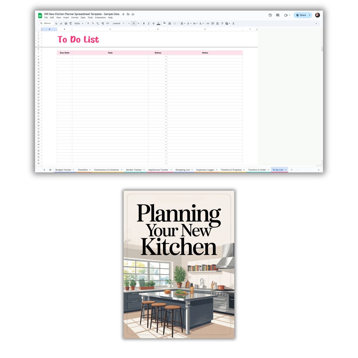 New Kitchen Renovation Planner Spreadsheet Template and Guide