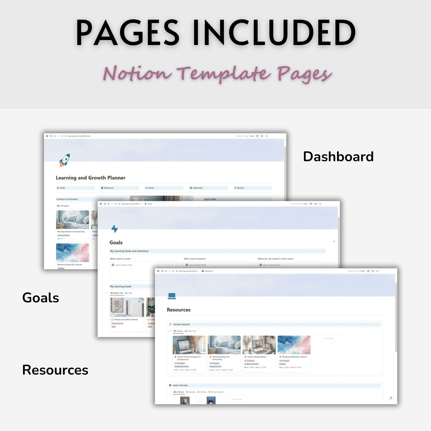 Learning and Growth Planner Template For Notion
