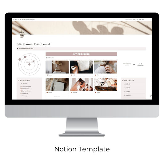 Life Planner Dashboard Template For Notion
