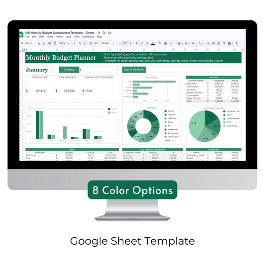 Monthly Budget Spreadsheet Template