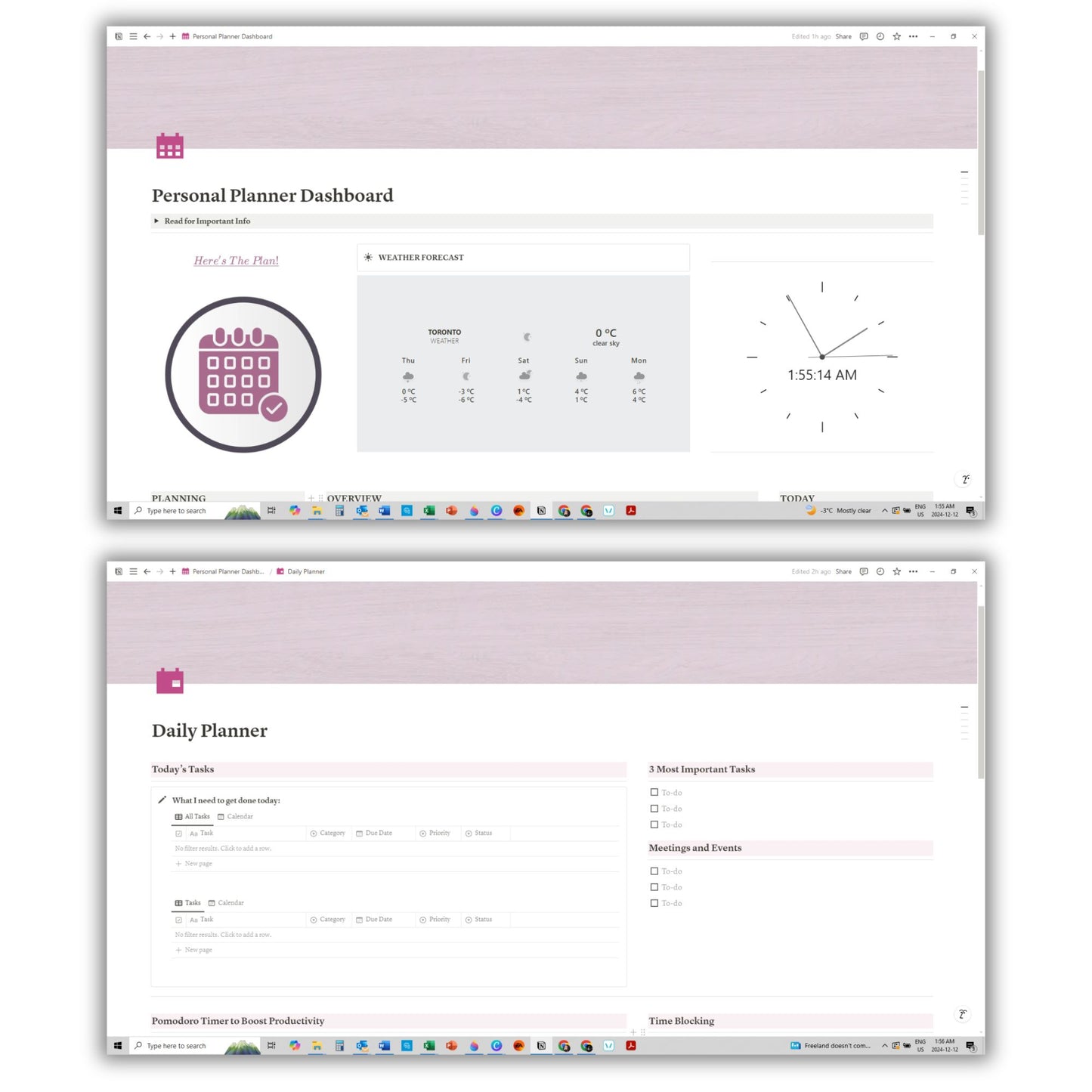Personal Planner Template For Notion