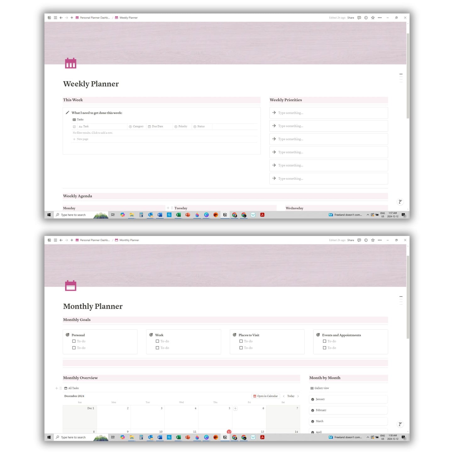 Personal Planner Template For Notion