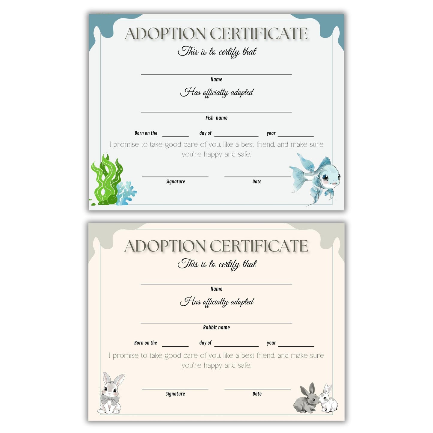 Pet Adoption Certificate Templates Bundle