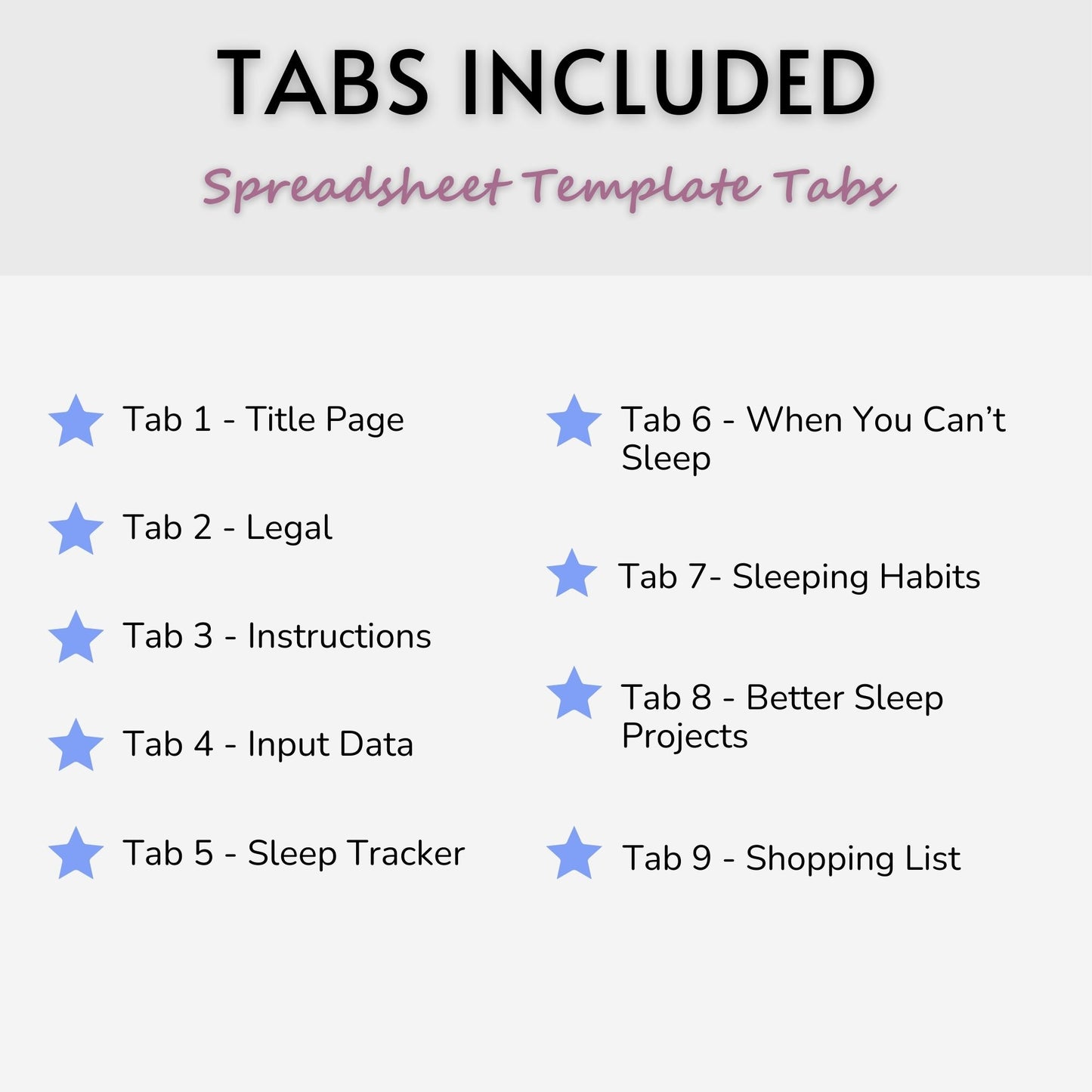Sleep Tracker Spreadsheet Template