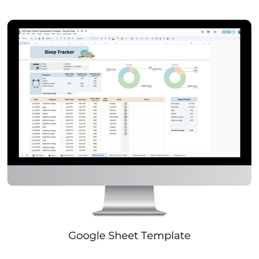 Sleep Tracker Spreadsheet Template