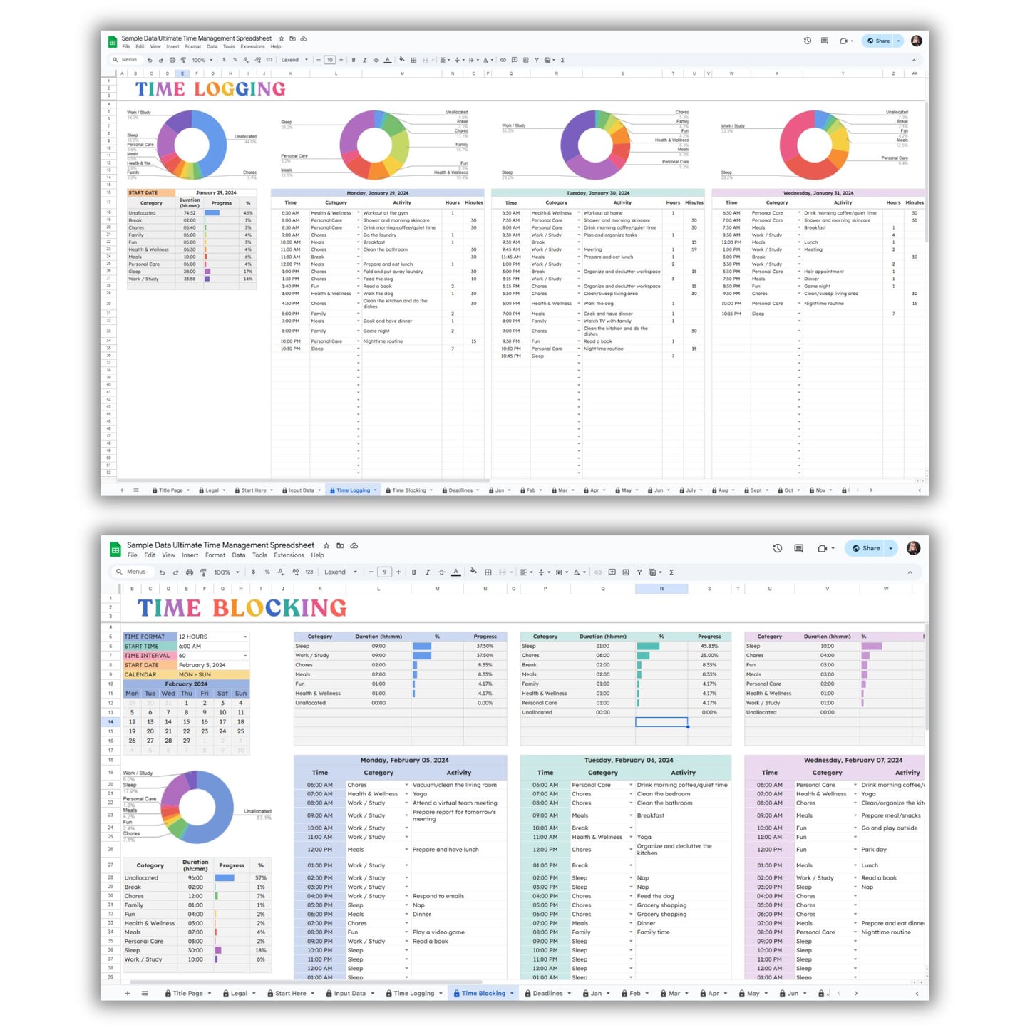 Ultimate Time Management Spreadsheet Template