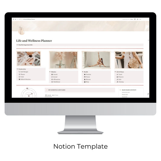 Life and Wellness Planner Template For Notion