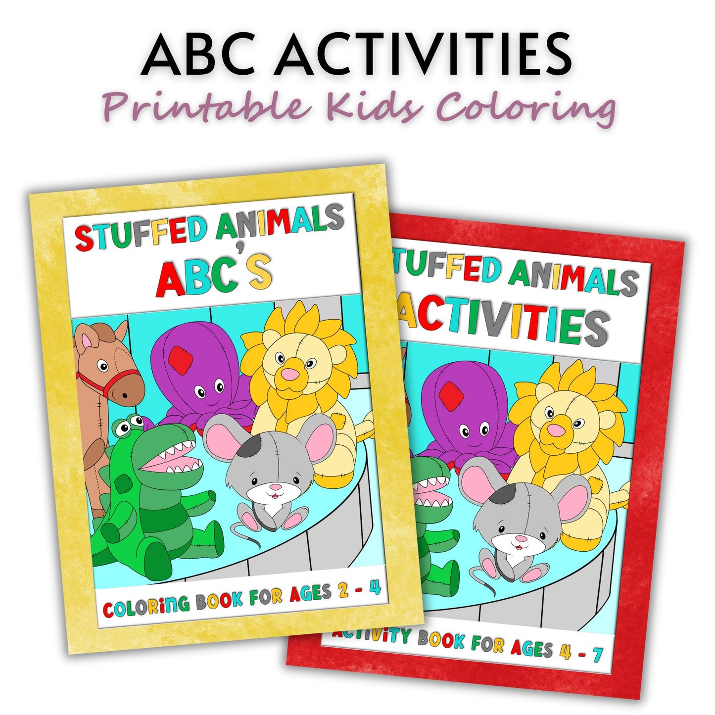 ABC Stuffed Animals Coloring & Activity Pages