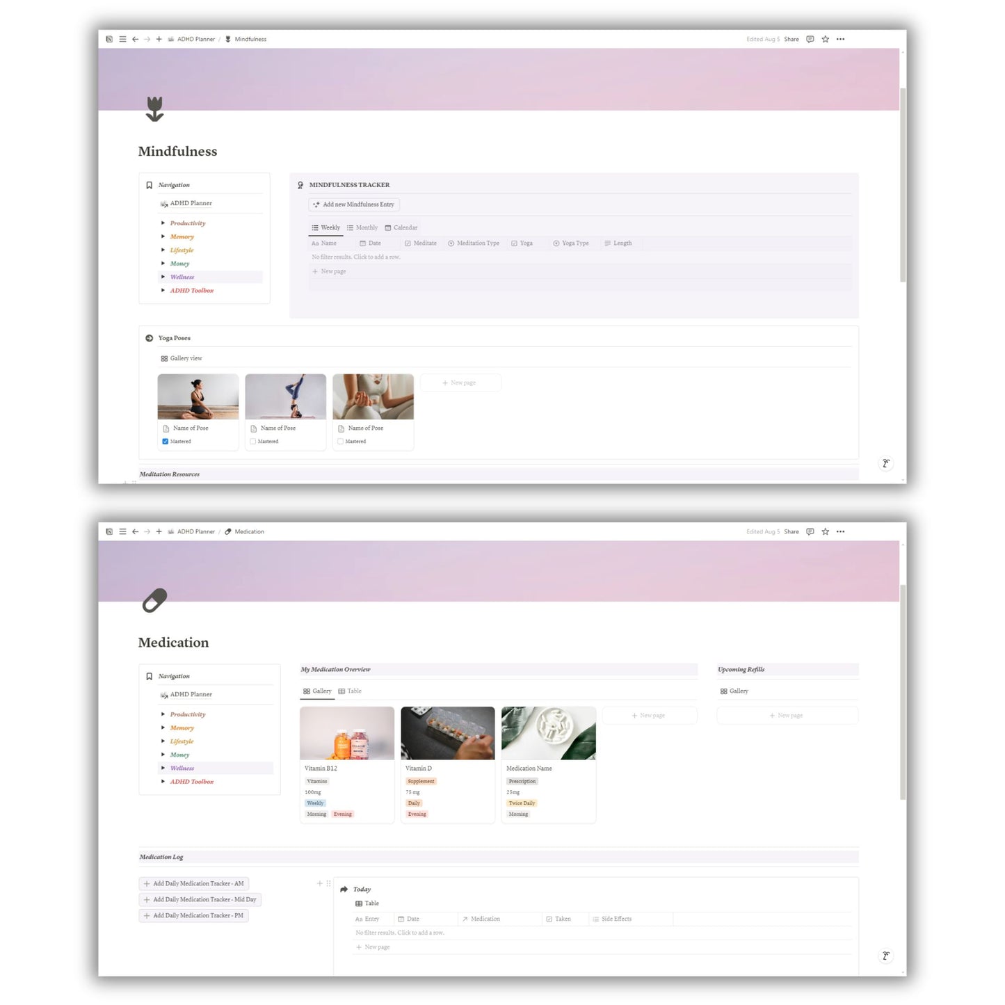 ADHD Planner Template For Notion