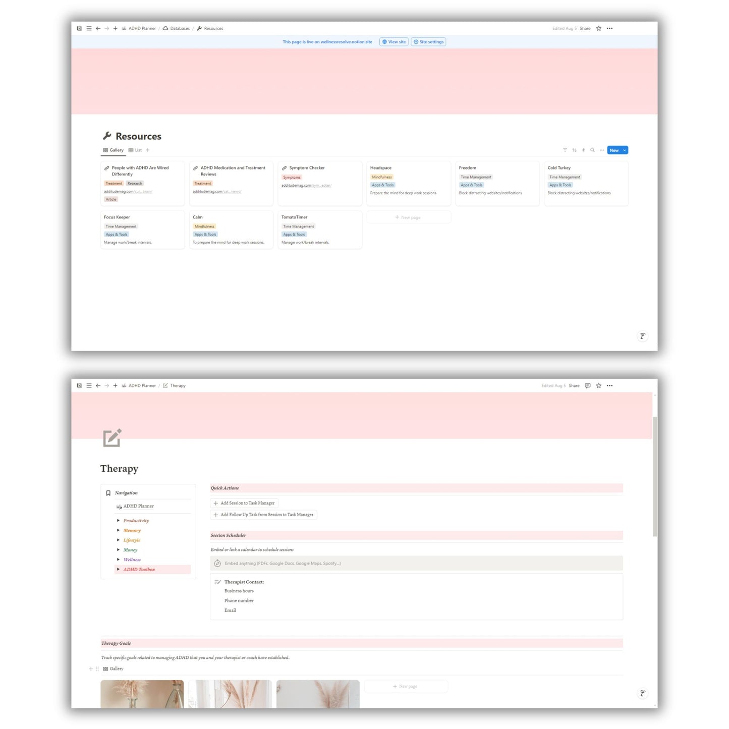 ADHD Planner Template For Notion