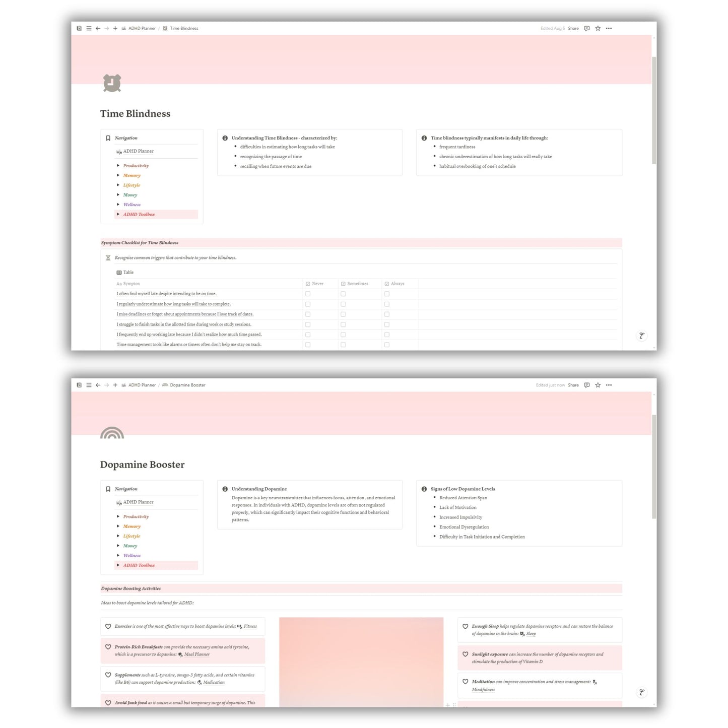 ADHD Planner Template For Notion