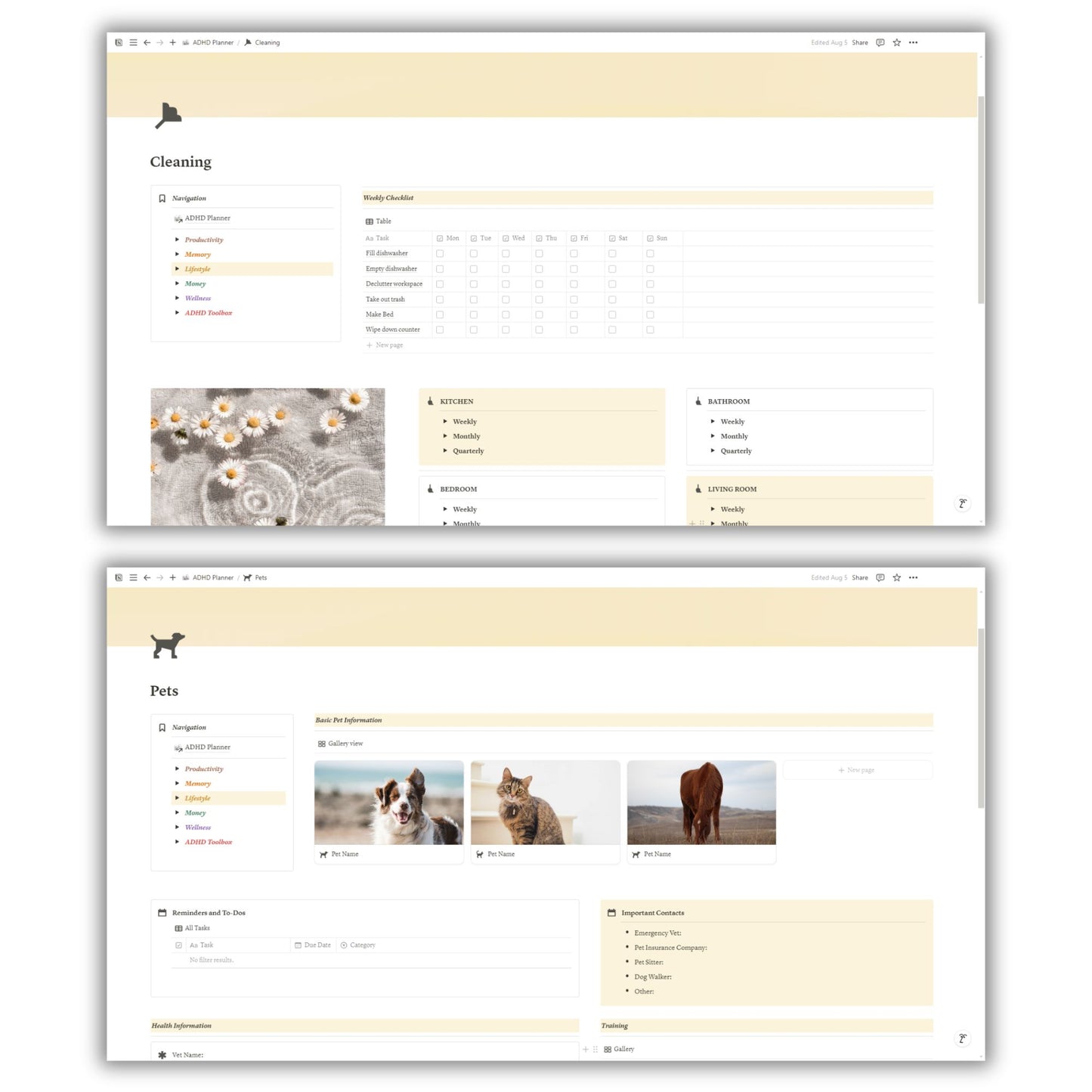 ADHD Planner Template For Notion
